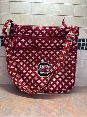 Vera Bradley South Carolina Gamecocks Crossbody Bag Red Quilted EUC